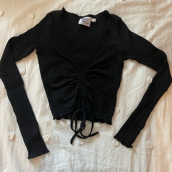 Black Princess Polly long sleeve top, size 2 - Picture 1 of 1